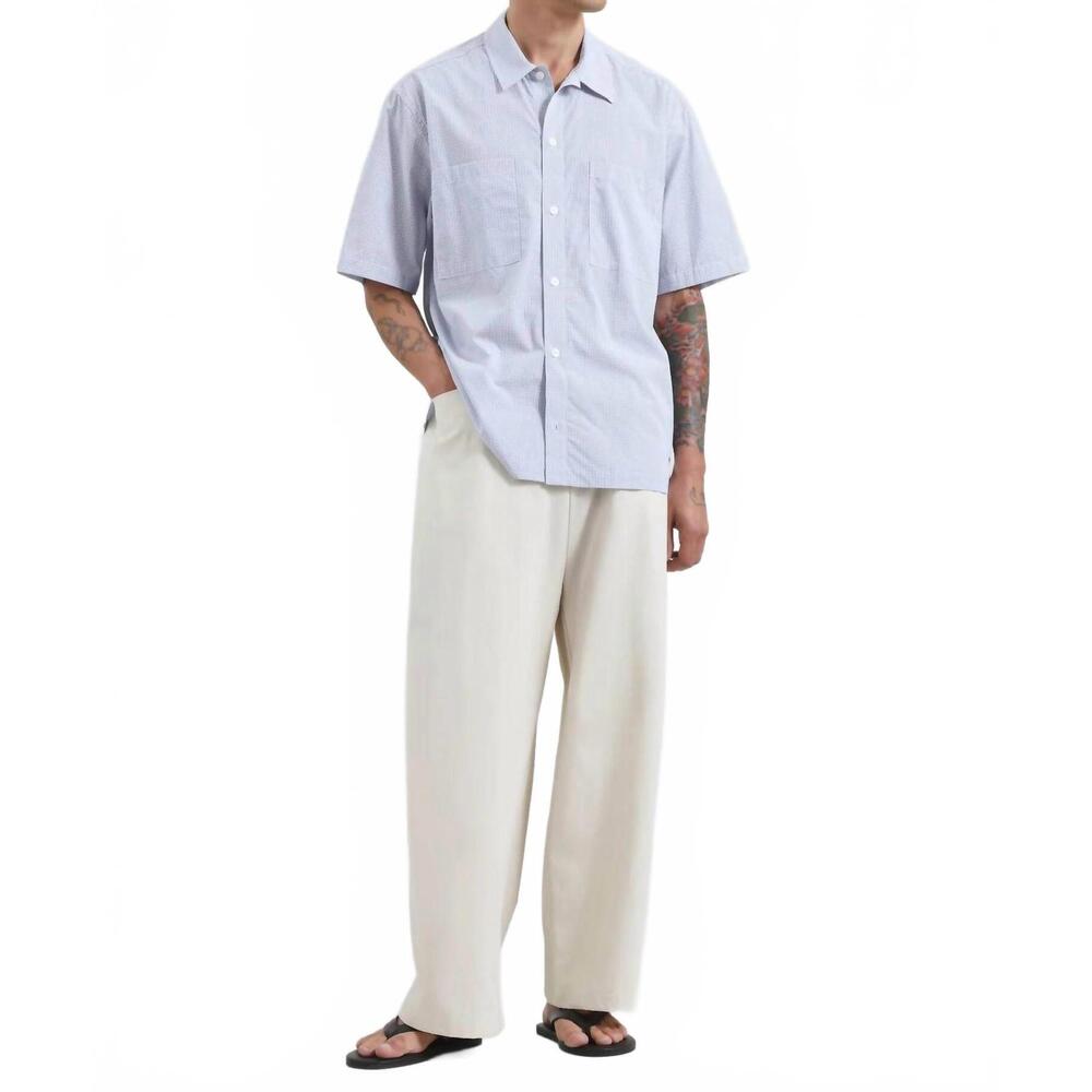NEW SAMSOE men's saayo shirt in orion blue checker